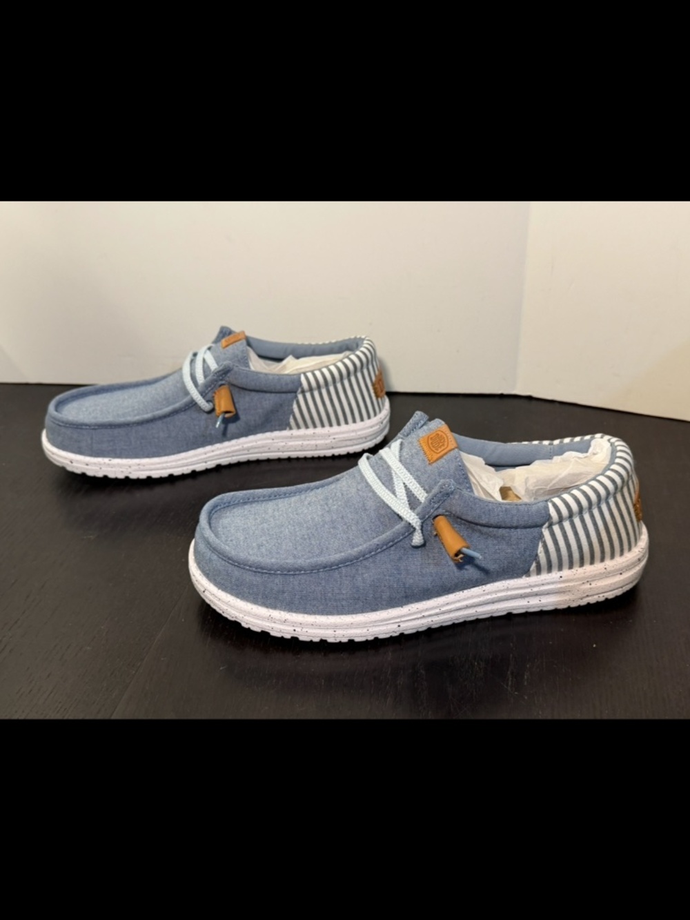 Hey Dude Wally Funk Nu Prep Slip-On Loafer Shoes Faded Denim/Navy Blazer Men 10M - Picture 6 of 16